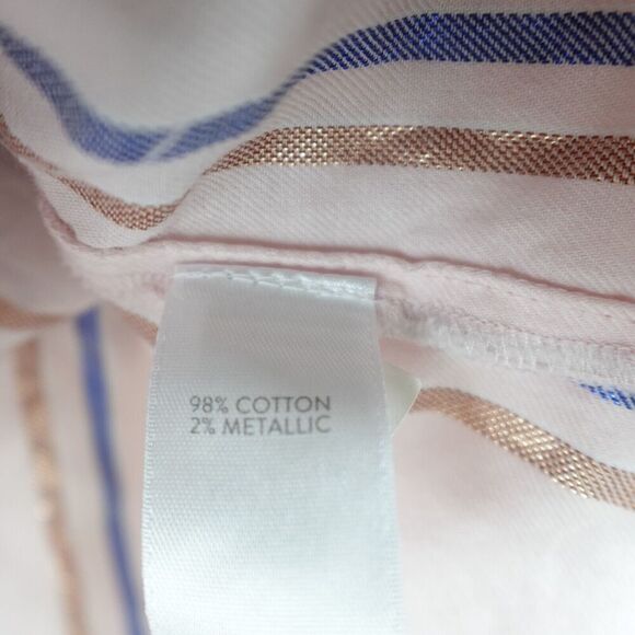 J. Jill Womens Pink Striped Button Front Small - Picture 9 of 10